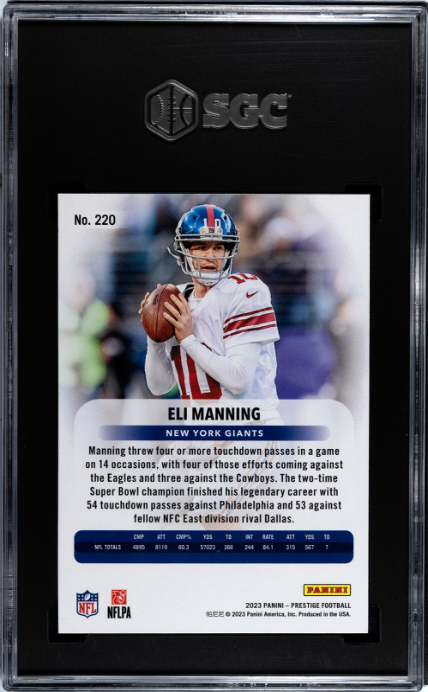 2023 Panini Prestige #220 Eli Manning SGC 8