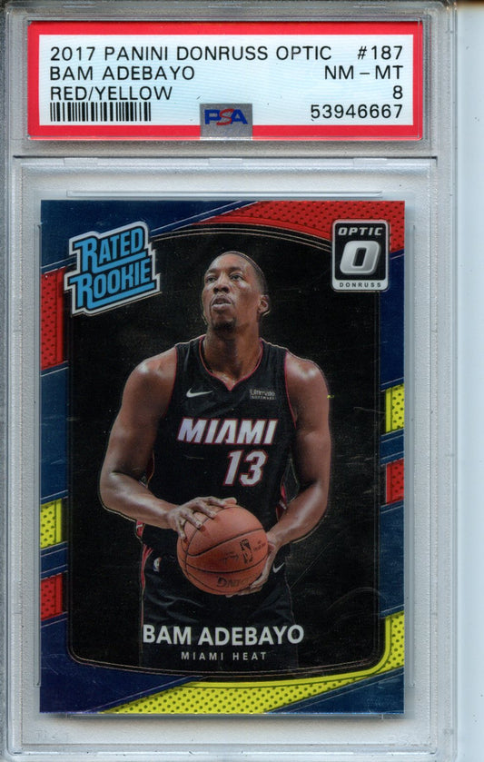 2017 Panini Donruss Optic #187 Bam Adebayo Red/Yellow RR PSA 8