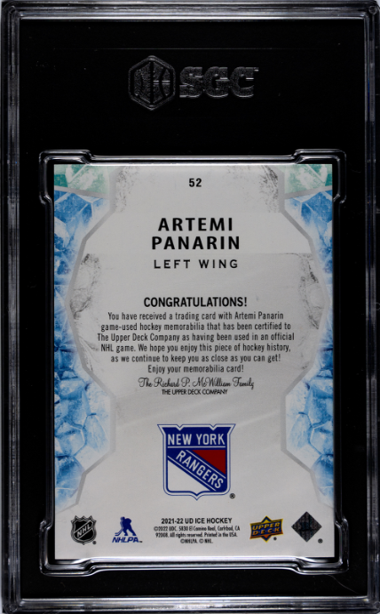 2021-22 Upper Deck Ice #52 Artemi Panarin Material SGC 9.5