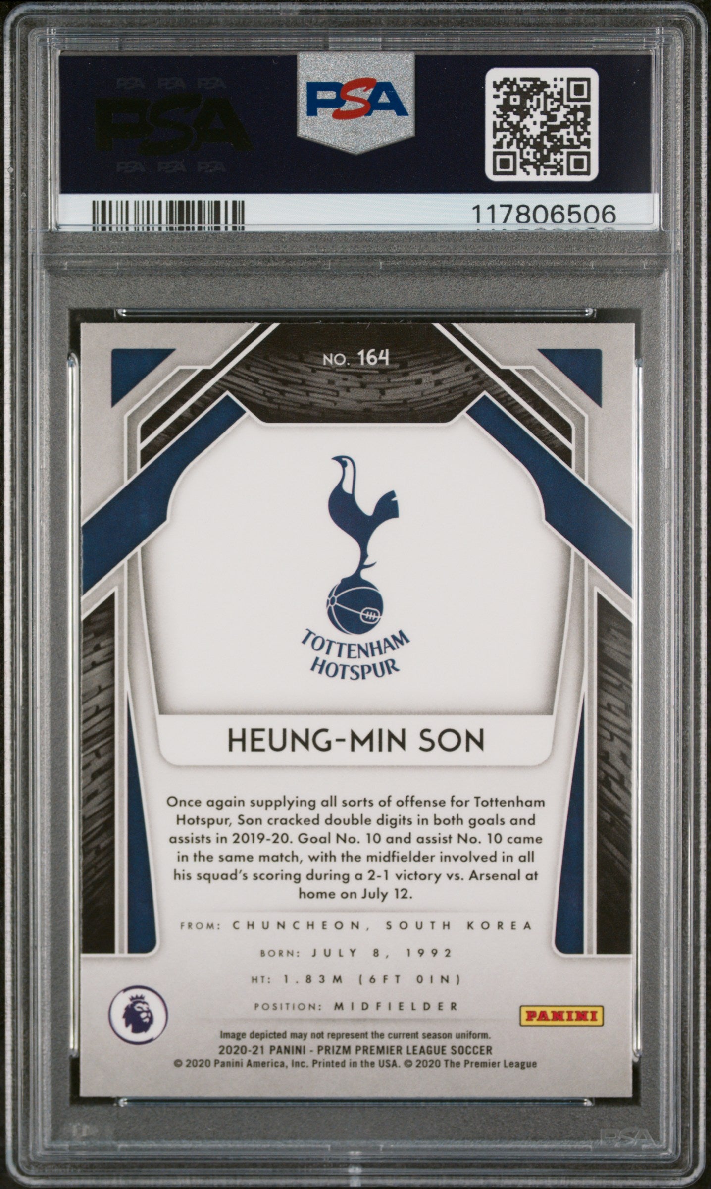 2020 Panini Prizm Premier League #164 Heung-Min Son PSA 10