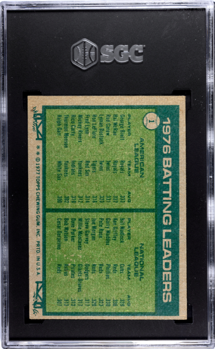 1977 Topps #1 Batting Leaders SGC 5.5