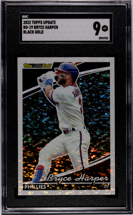2022 Topps Update #BG-19 Bryce Harper Black Gold SGC 9