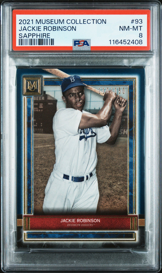 2021 Topps Museum Collection #93 Jackie Robinson Sapphire PSA 8