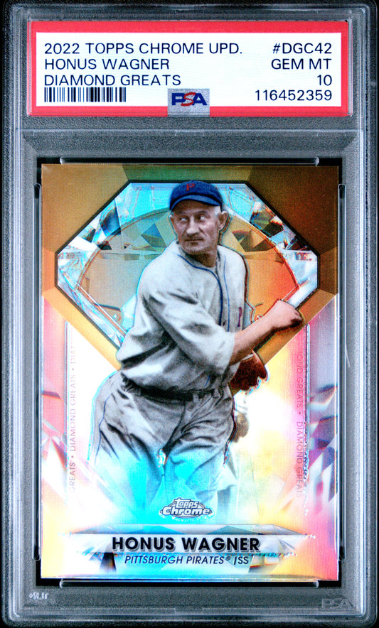 2022 Topps Chrome Update #DGC42 Honus Wagner Diamond Greats PSA 10