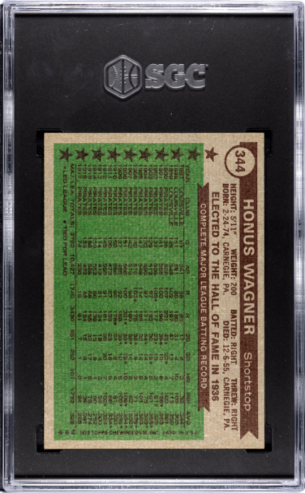 1976 Topps #344 Honus Wagner All-Time All-Stars SGC 7