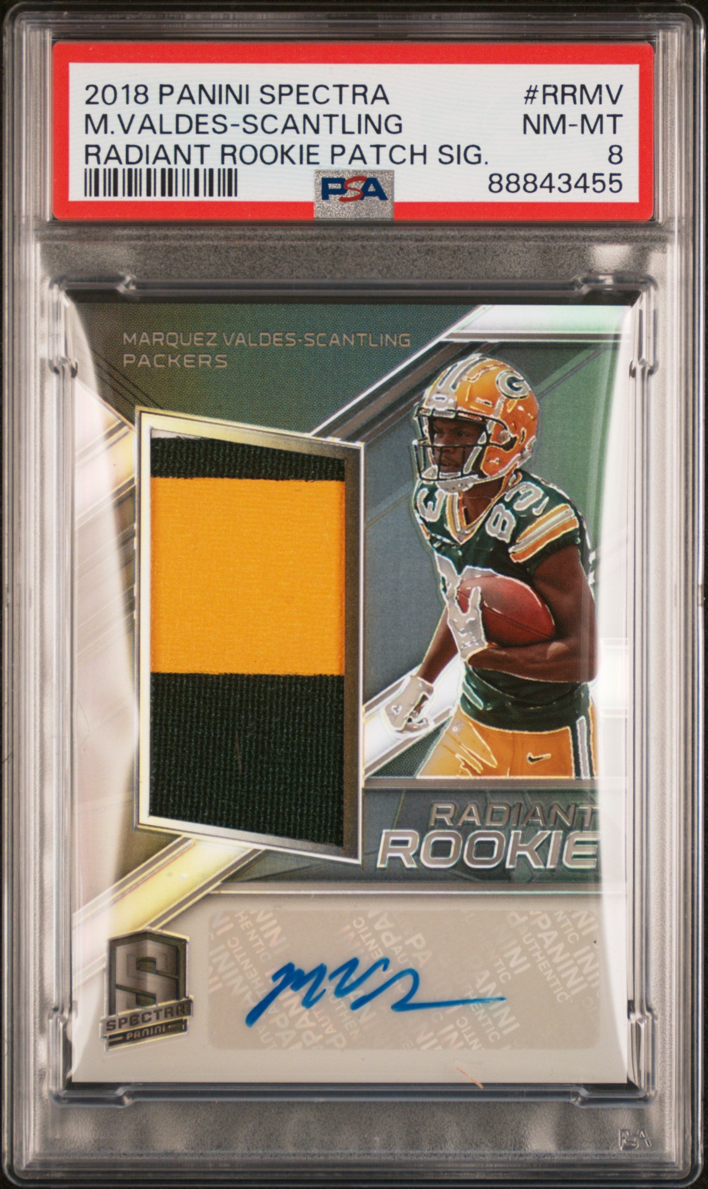 2018 Panini Spectra Signatures #RRMV M.Valdes-Scantling 28/99 Radiant RP PSA 8