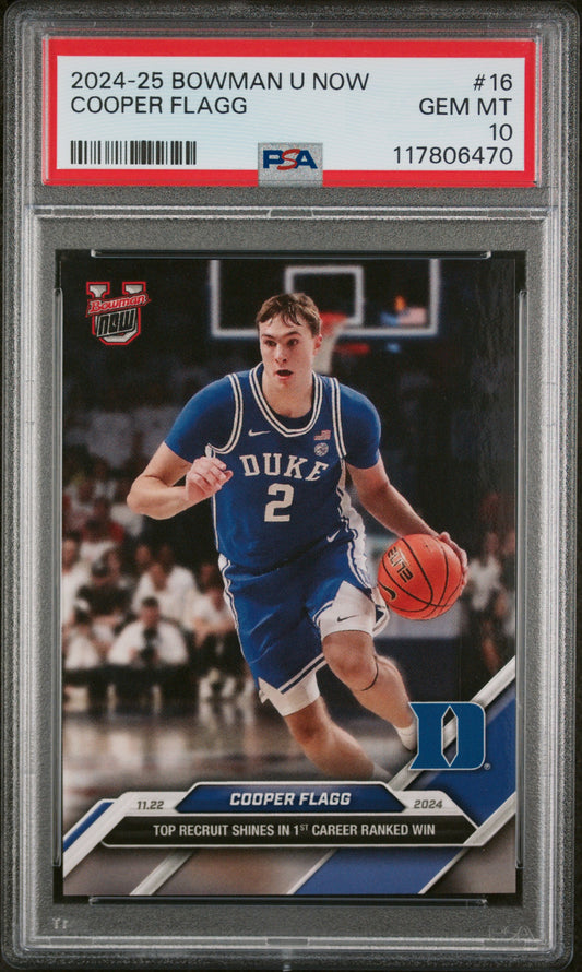 2024-25 Bowman U Now #16 Cooper Flagg PSA 10