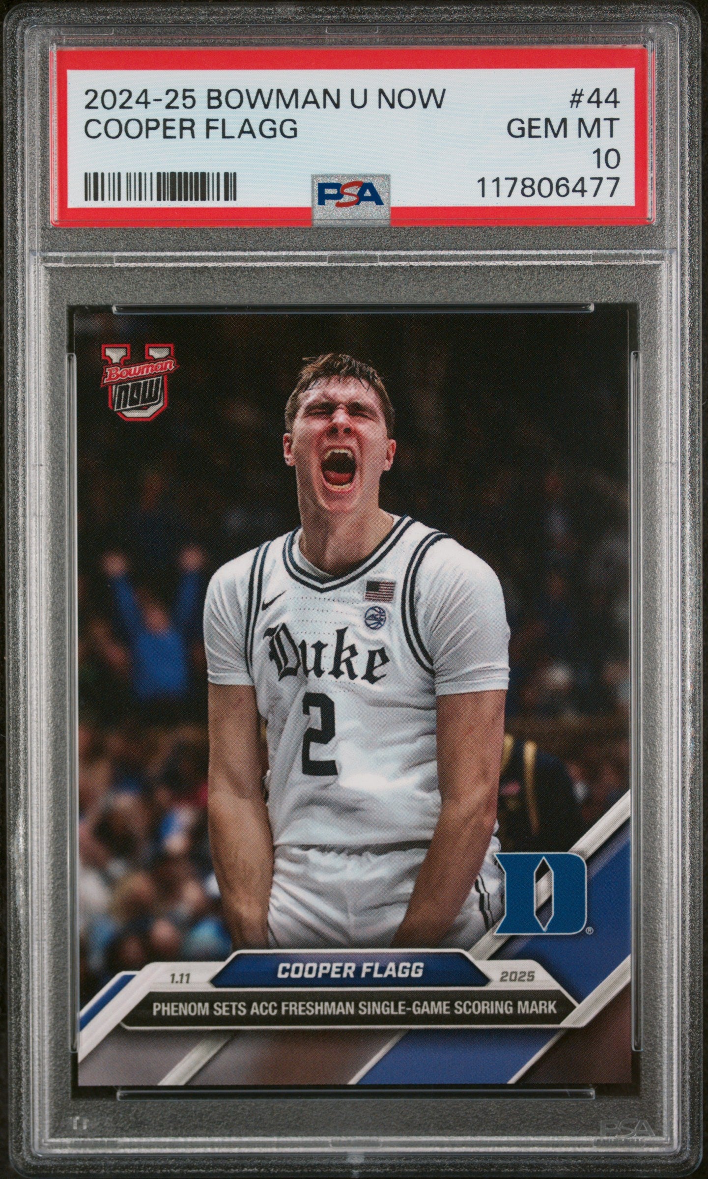 (7)2024-25 Bowman U Now #44 Cooper Flagg PSA 10