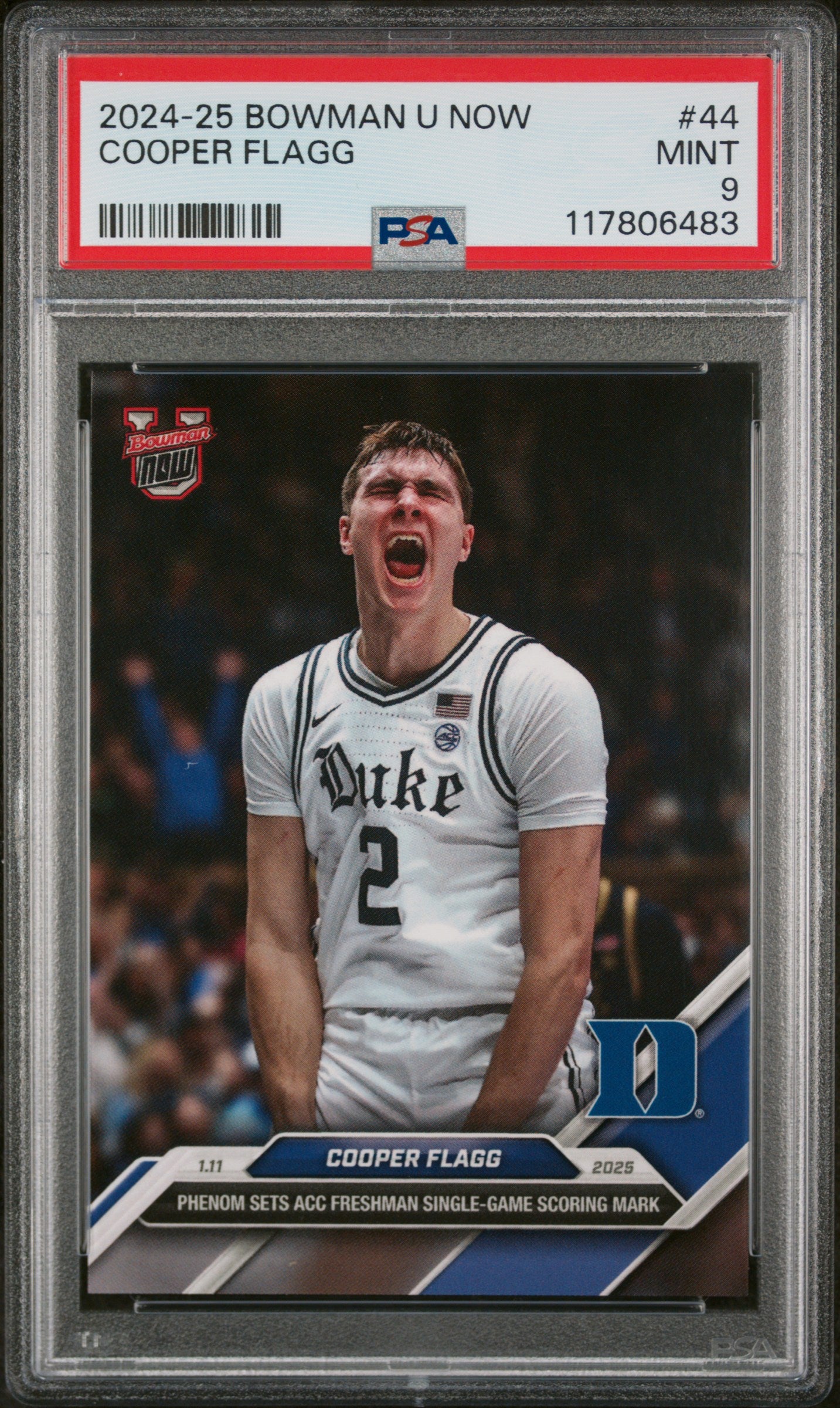 (3)2024-25 Bowman U Now #44 Cooper Flagg PSA 9