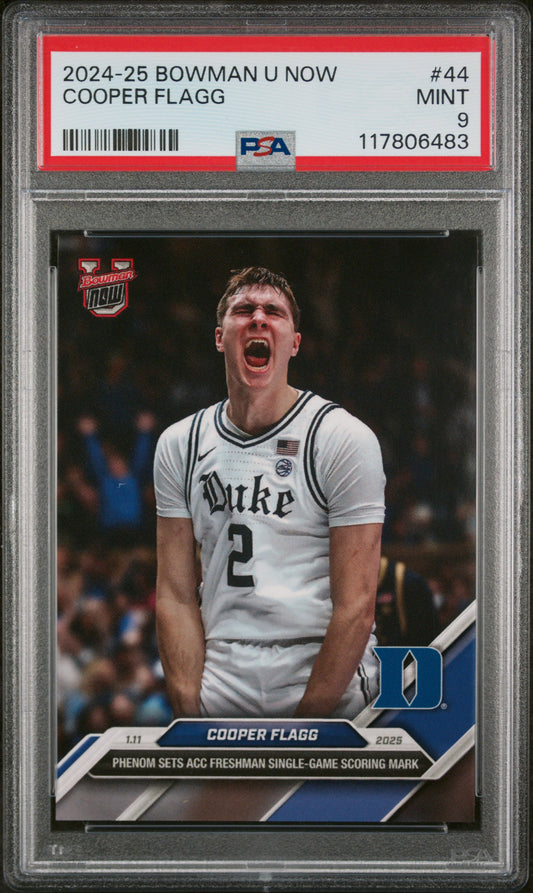 (3)2024-25 Bowman U Now #44 Cooper Flagg PSA 9