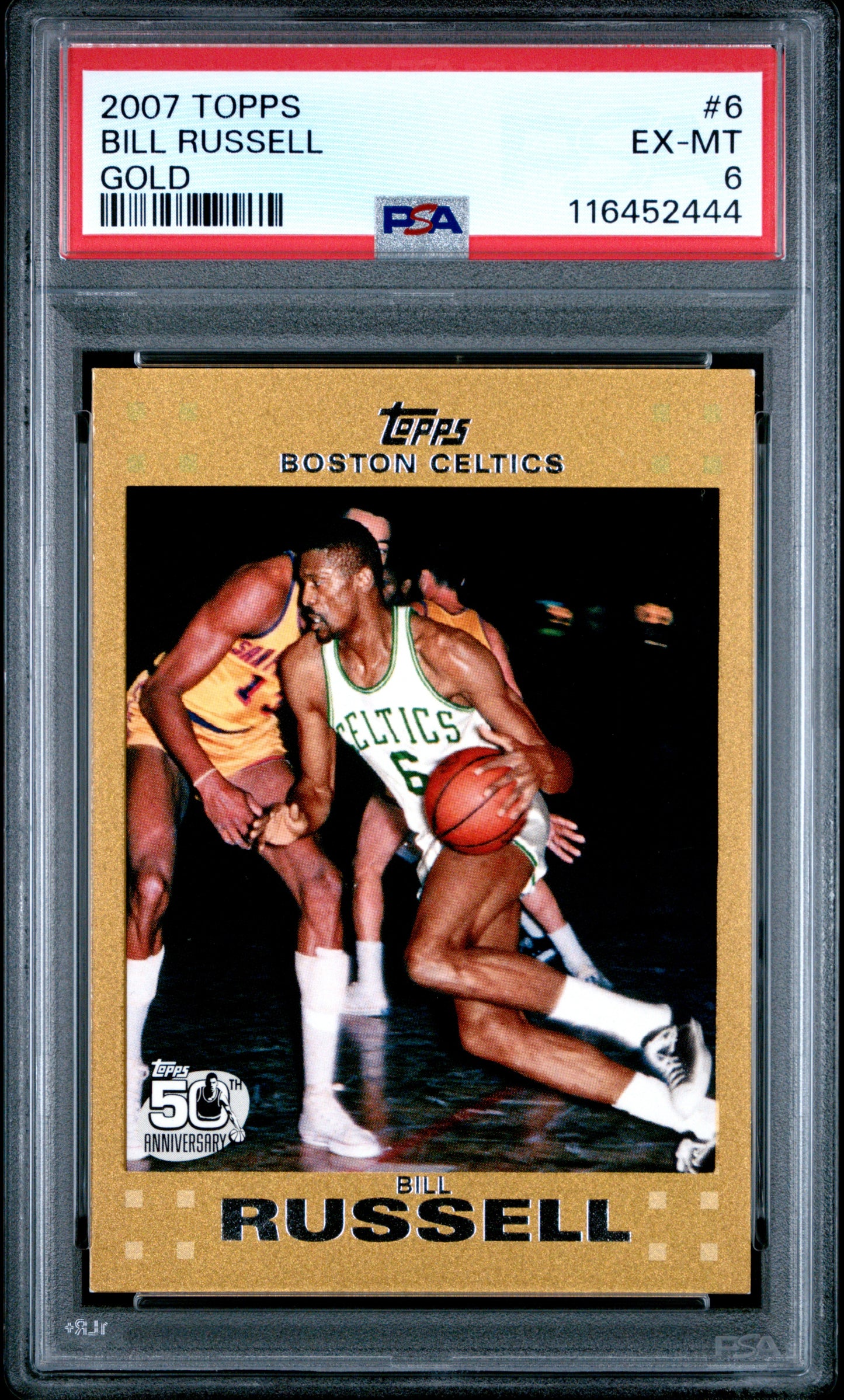 2007 Topps #6 Bill Russell 0890/2007 Gold PSA 6