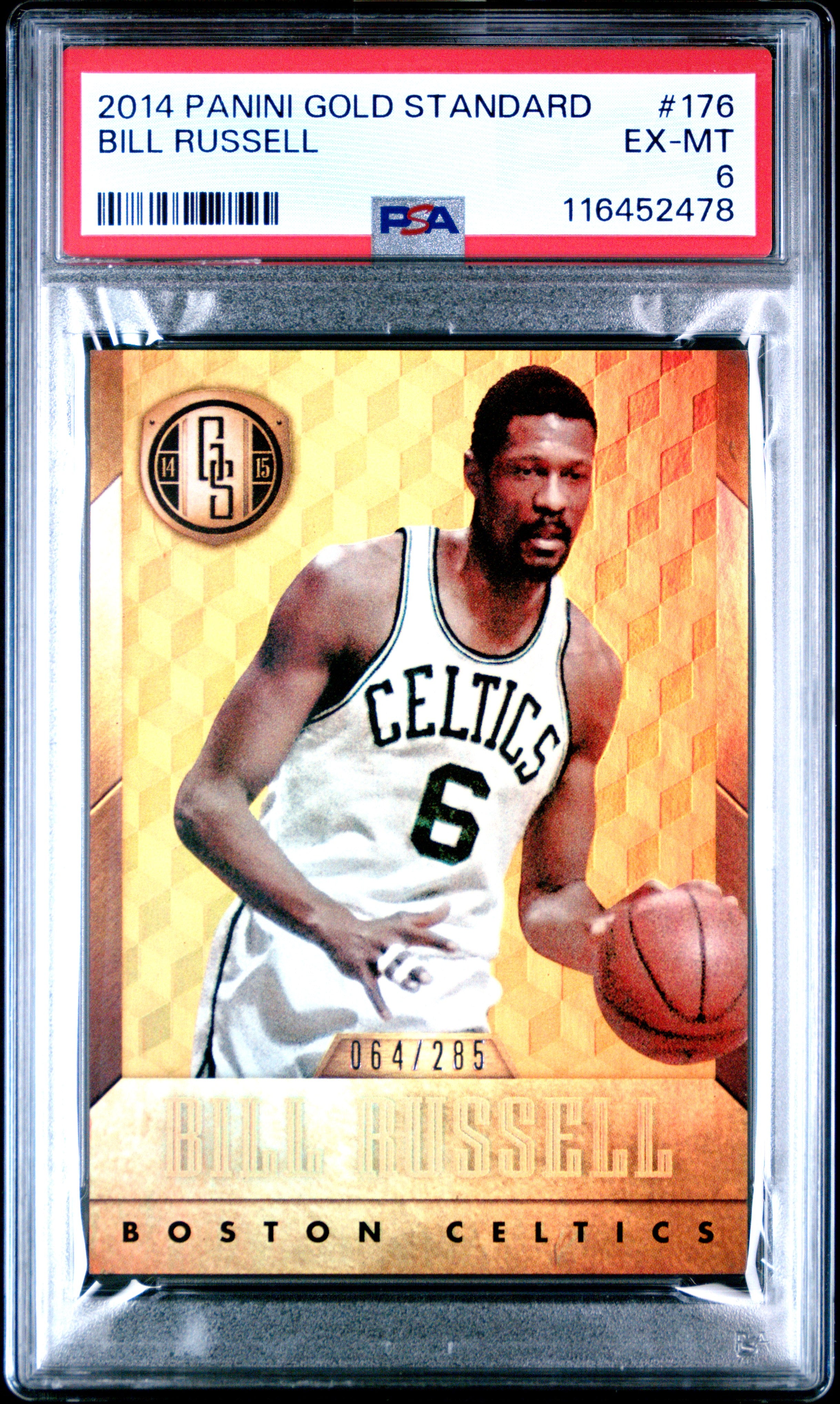 2014 Panini Gold Standard #176 Bill Russell 064/285 PSA 6