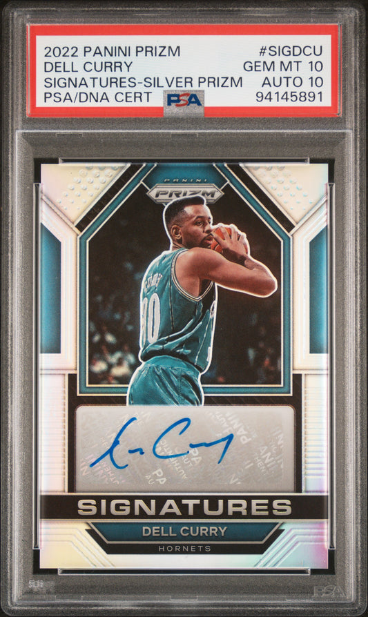 2022 Panini Prizm Signatures #SIGDCU Dell Curry Silver Prizm PSA 10-10