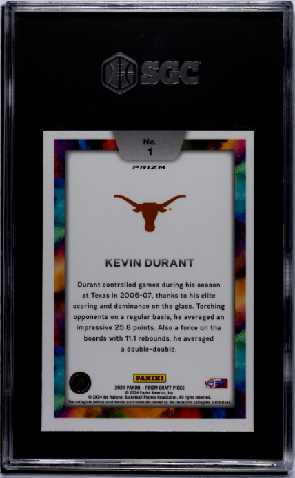 2024-25 Panini Prizm D.P. #1 Kevin Durant Black Color Blast SGC 9