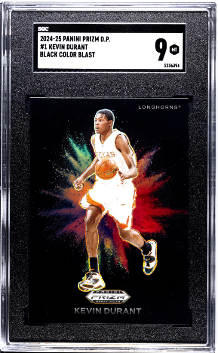 2024-25 Panini Prizm D.P. #1 Kevin Durant Black Color Blast SGC 9