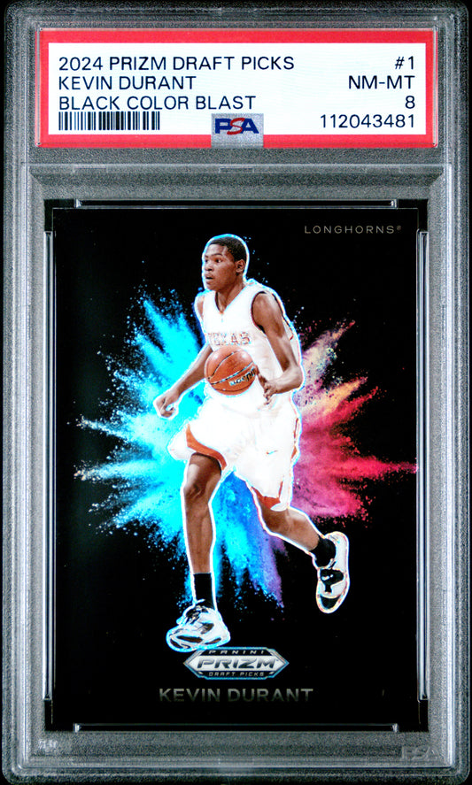 2024 Panini Prizm Draft Picks Black Color Blast #1 Kevin Durant PSA 8