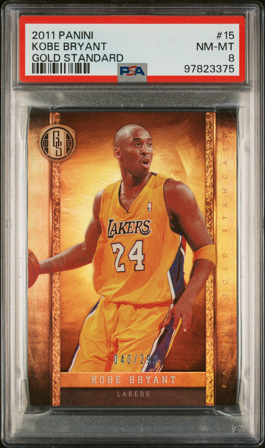 2011 Panini Gold Standard #15 Kobe Bryant 040/299 Gold Standard PSA 8