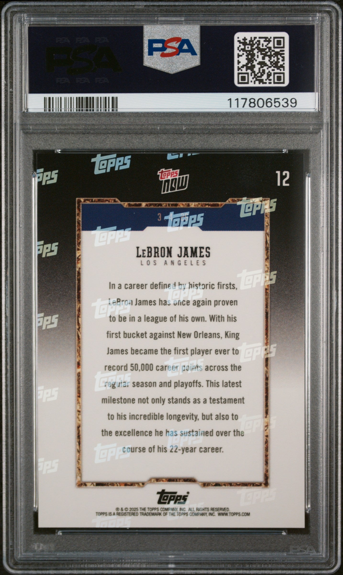(4)2024 Topps Now #12 Lebron James PSA 10