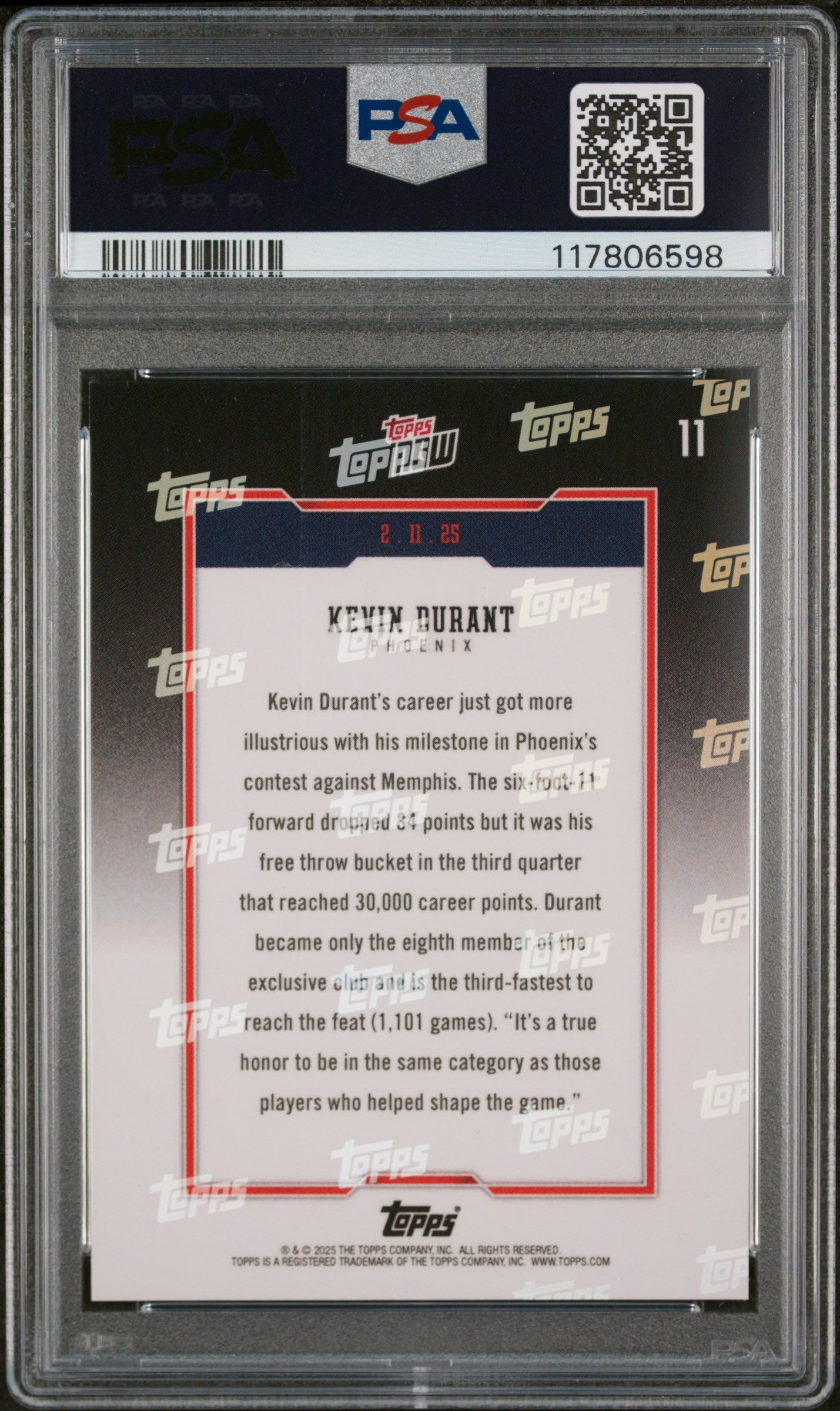 (6)2024 Topps Now #11 Kevin Durant PSA 10