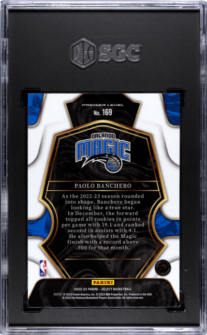 2022-23 Panini Select #169 Paolo Banchero RC Blue Retail SGC 10