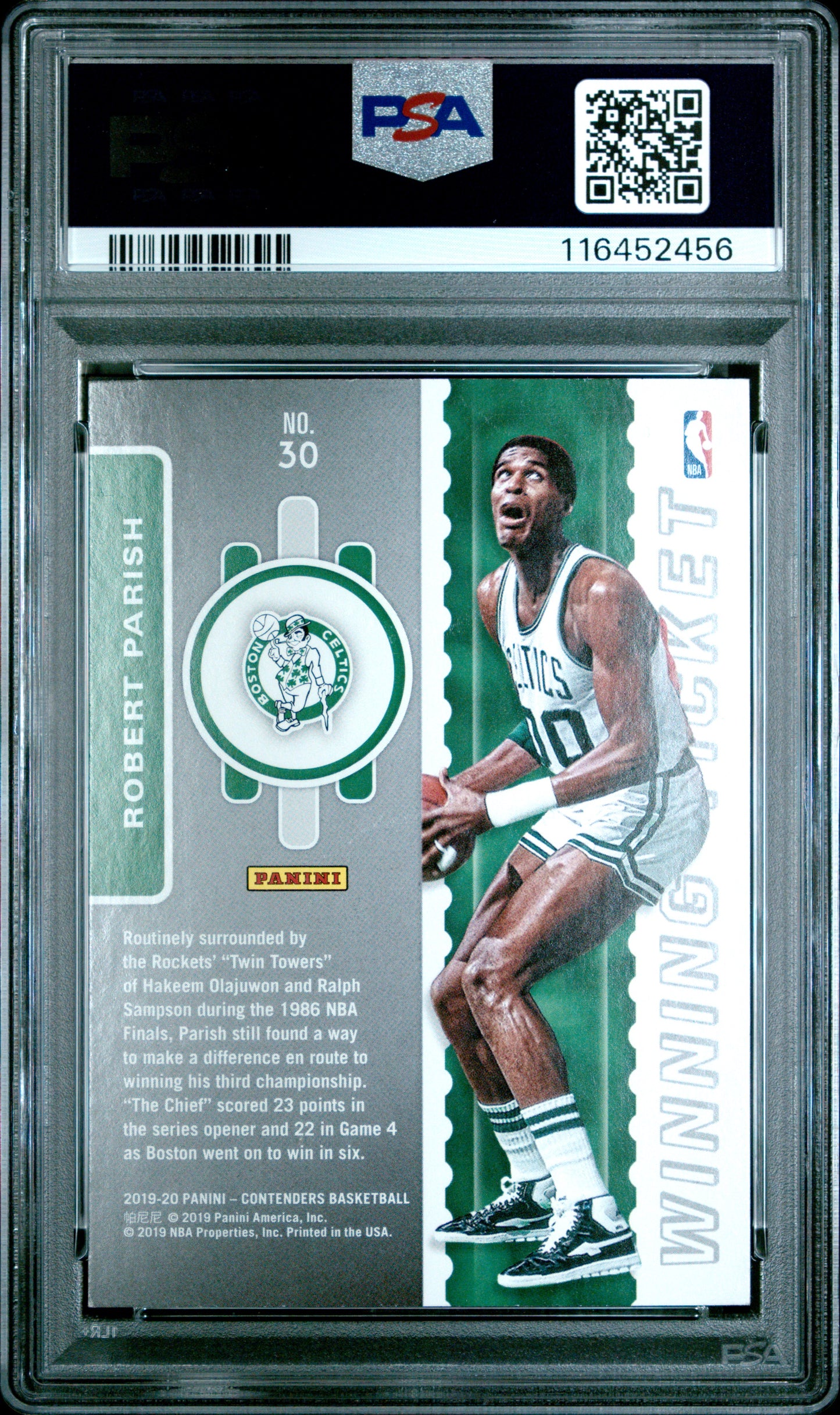 2019 Panini Contenders Winning Ticket #30 Robert Parish PSA 8