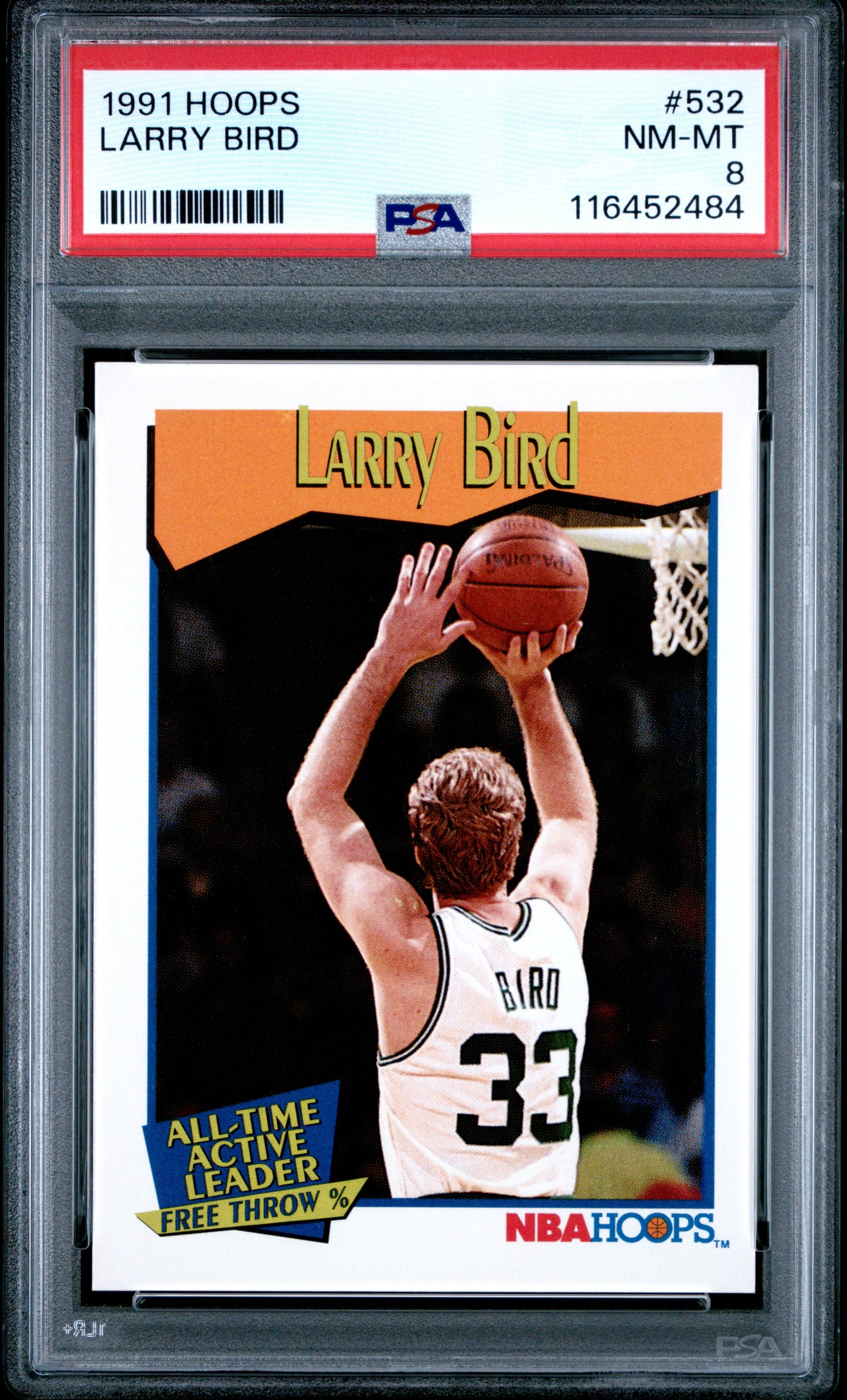 1991 Hoops #532 Larry Bird PSA 8