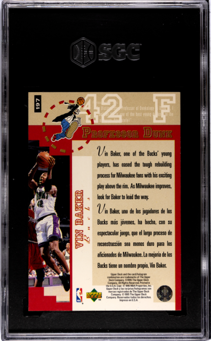 1995-96 Upper Deck Collector's Choice #197 Vin Baker Professor Dunk SGC 9.5
