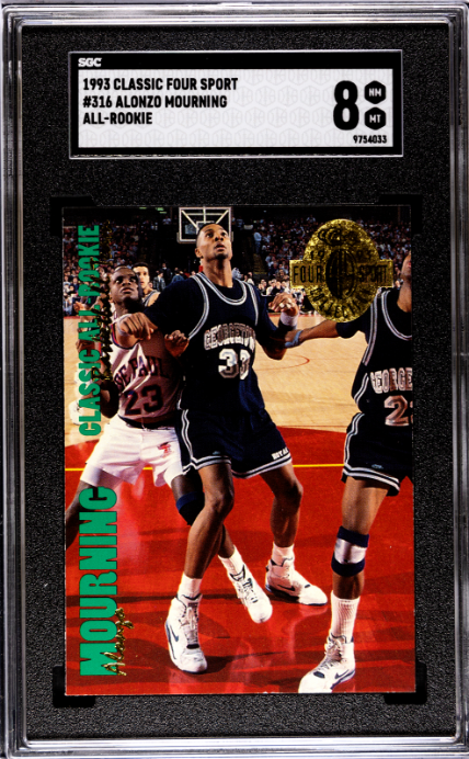 1993 Classic Four Sport #316 Alonzo Mourning All-Rookie SGC 8